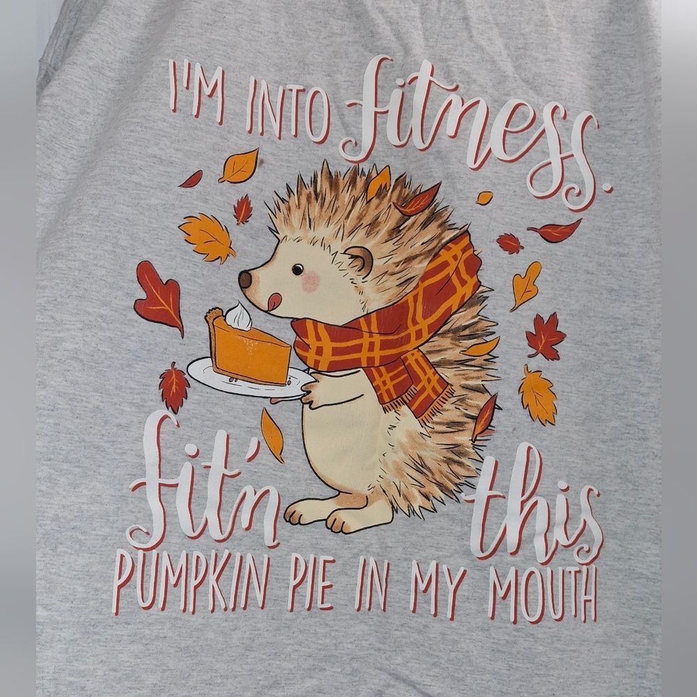 🦔 Hedgehog Short Sleeve Tee - Light Gray with Orange Accent 2X 🦔